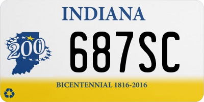 IN license plate 687SC