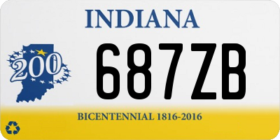 IN license plate 687ZB