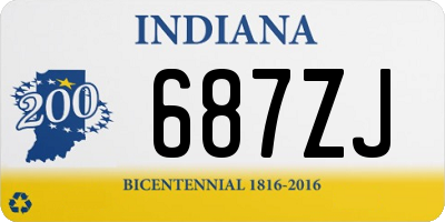 IN license plate 687ZJ