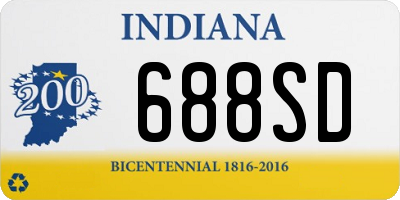 IN license plate 688SD