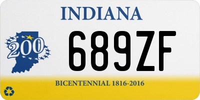 IN license plate 689ZF