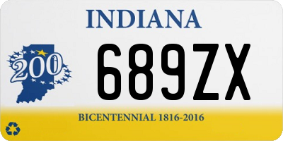 IN license plate 689ZX
