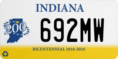 IN license plate 692MW