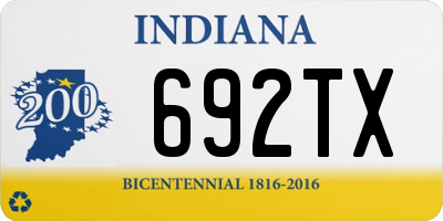 IN license plate 692TX