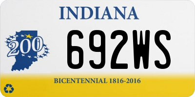 IN license plate 692WS