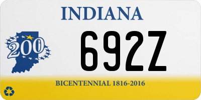 IN license plate 692Z