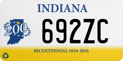 IN license plate 692ZC