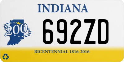 IN license plate 692ZD