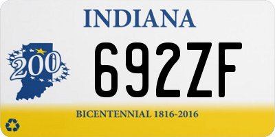 IN license plate 692ZF
