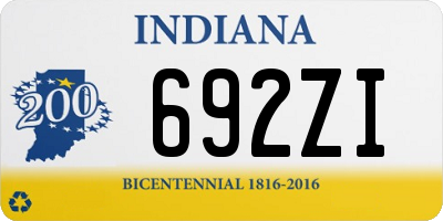 IN license plate 692ZI