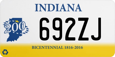 IN license plate 692ZJ