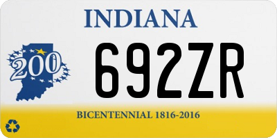 IN license plate 692ZR