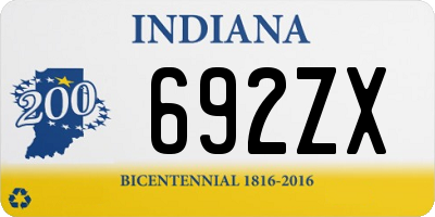 IN license plate 692ZX