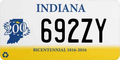 IN license plate 692ZY