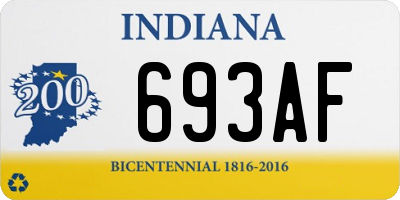 IN license plate 693AF