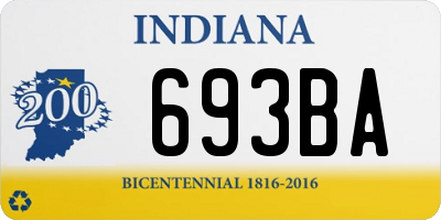 IN license plate 693BA