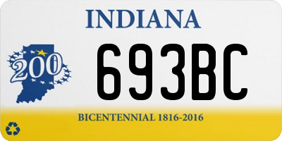 IN license plate 693BC