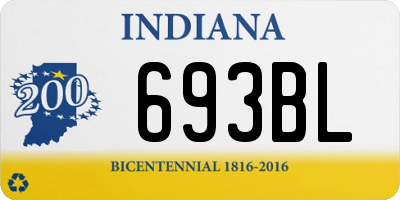 IN license plate 693BL