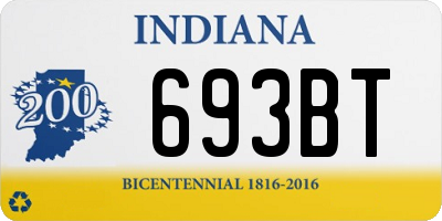 IN license plate 693BT