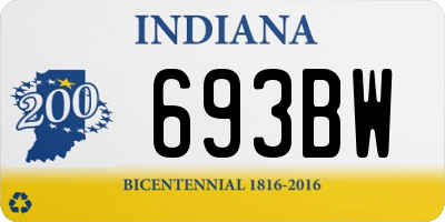 IN license plate 693BW