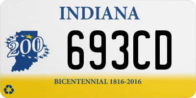 IN license plate 693CD
