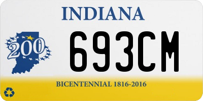 IN license plate 693CM