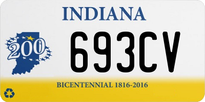 IN license plate 693CV