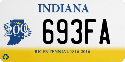 IN license plate 693FA
