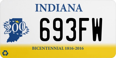 IN license plate 693FW
