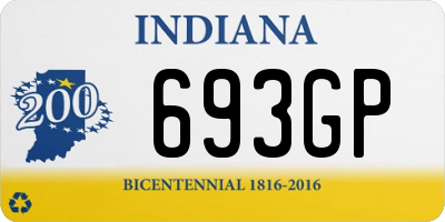IN license plate 693GP