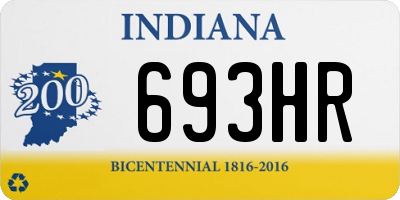 IN license plate 693HR
