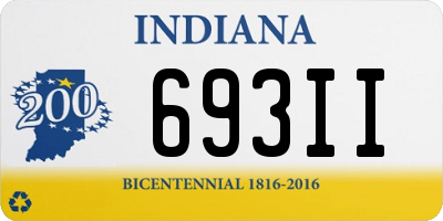IN license plate 693II