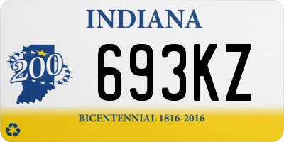 IN license plate 693KZ