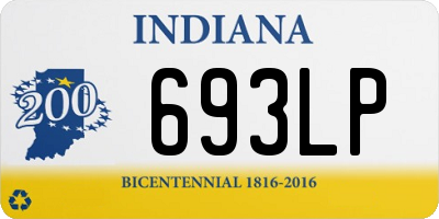 IN license plate 693LP