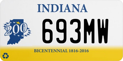 IN license plate 693MW