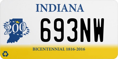 IN license plate 693NW