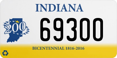 IN license plate 693OO