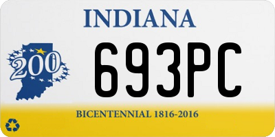 IN license plate 693PC