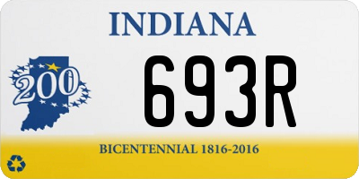 IN license plate 693R