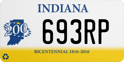 IN license plate 693RP