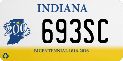 IN license plate 693SC
