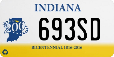 IN license plate 693SD