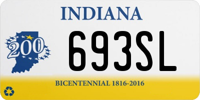 IN license plate 693SL