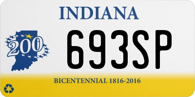 IN license plate 693SP