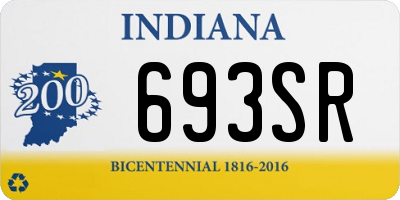 IN license plate 693SR
