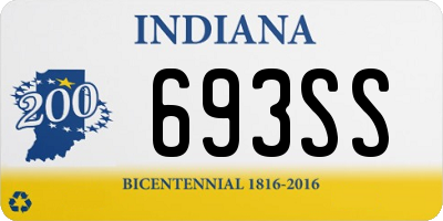 IN license plate 693SS
