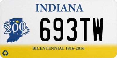 IN license plate 693TW