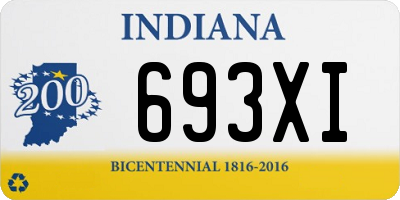 IN license plate 693XI