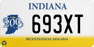 IN license plate 693XT