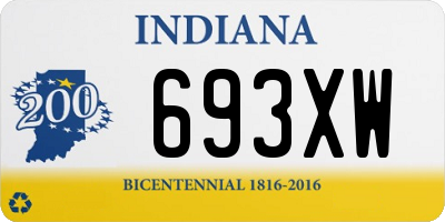 IN license plate 693XW